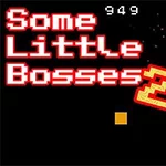 Κόκκινος ψηφιακός τίτλος Some Little Bosses 2 σε μαύρο φόντο με πορτοκαλί και κόκκινα εικονοστοιχεία