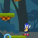 Sonic Jumper Μπλε σκαντζόχοιρος σε δάσος με πλατφόρμες και φωτεινούς δακτυλίους