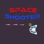 Δύο διαστημόπλοια με λέιζερ και ένας τίτλος Space Shooter στο κέντρο της εικόνας