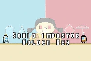 Ένα pixel art κορίτσι με πλεξούδες στο κέντρο, με μπλε και ροζ φόντο, δύο μικρά χαρακτήρες δεξιά και αριστερά, και κείμενο στο κάτω μέρος