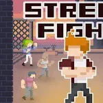 Ένας χαρακτήρας σε pixel art στέκεται με σταυρωμένα χέρια, ενώ στο φόντο υπάρχουν διάφοροι άλλοι χαρακτήρες σε μια σκηνή δρόμου