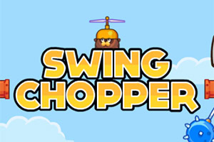 Εικόνα με τον τίτλο SWING CHOPPER, περιλαμβάνει μια καρτούν φιγούρα με καπέλο ελικοπτέρου στο φόντο του ουρανού