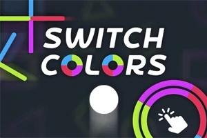 Η εικόνα περιέχει τη φράση SWITCH COLORS με έγχρωμους κύκλους και γραμμές σε σκούρο φόντο