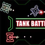 Πολύχρωμα γραφικά δεξαμενών και κείμενο TANK BATTLE