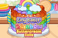 Ψήστε ένα πολύχρωμο γλύκισμα στην Tiny Baker Rainbow Buttercream Cake