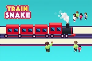 Κόκκινη ατμομηχανή με βαγόνια σε ράγες σε φωτεινό γαλάζιο φόντο με καρτούν χαρακτήρες