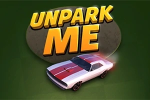 Το κείμενο UNPARK ME με ένα λευκό αυτοκίνητο με κόκκινες ρίγες σε φόντο πράσινο