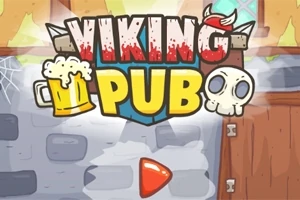 Λογότυπο με τη φράση Viking Pub με εικονίδιο μπύρας και νεκροκεφαλής