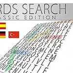 Πίνακας αναζήτησης λέξεων με πολύχρωμη επισήμανση λέξεων και σημαίες διαφορετικών χωρών
