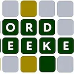 Πράσινα και γκρι τετράγωνα με τη φράση WORD SEEKER σχηματισμένη από λευκά γράμματα