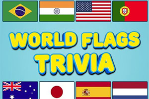 Εικόνα με τίτλο World Flags Trivia με σημαίες από Βραζιλία, Ινδία, Ηνωμένες Πολιτείες, Πορτογαλία, Αυστραλία, Ιαπωνία, Ισπανία και Ολλανδία