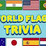 World Flags Trivia Εικόνα με τίτλο World Flags Trivia με σημαίες από Βραζιλία, Ινδία, Ηνωμένες Πολιτείες, Πορτογαλία, Αυστραλία, Ιαπωνία, Ισπανία και Ολλανδία