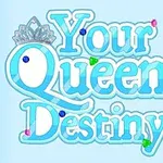 Κείμενο Your Queen Destiny με τιάρα και χρωματιστές πέτρες σε γαλάζιο φόντο