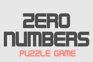 Η εικόνα περιέχει τις λέξεις ZERO NUMBERS με μεγάλα μαύρα γράμματα και PUZZLE GAME με μικρότερα κόκκινα γράμματα σε γκρι φόντο