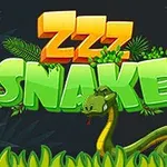 Τρισδιάστατος τίτλος με τη λέξη ZZZ SNAKE πάνω σε σκούρο φόντο με πράσινο φίδι και φύλλα
